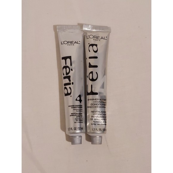 2 Loreal Feria power shimmer conditioner #4 tubes 1.7 ounce new without box - Picture 1 of 2